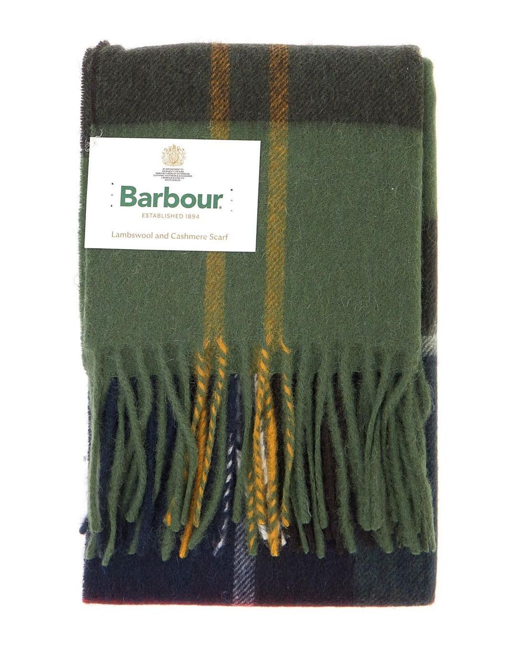 Barbour Green Wool Scarf for men