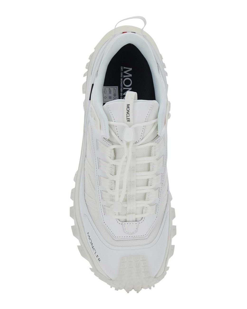 Moncler White 'Trailgrip Gtx' Low Top Sneakers With Logo Lettering On The Side for men
