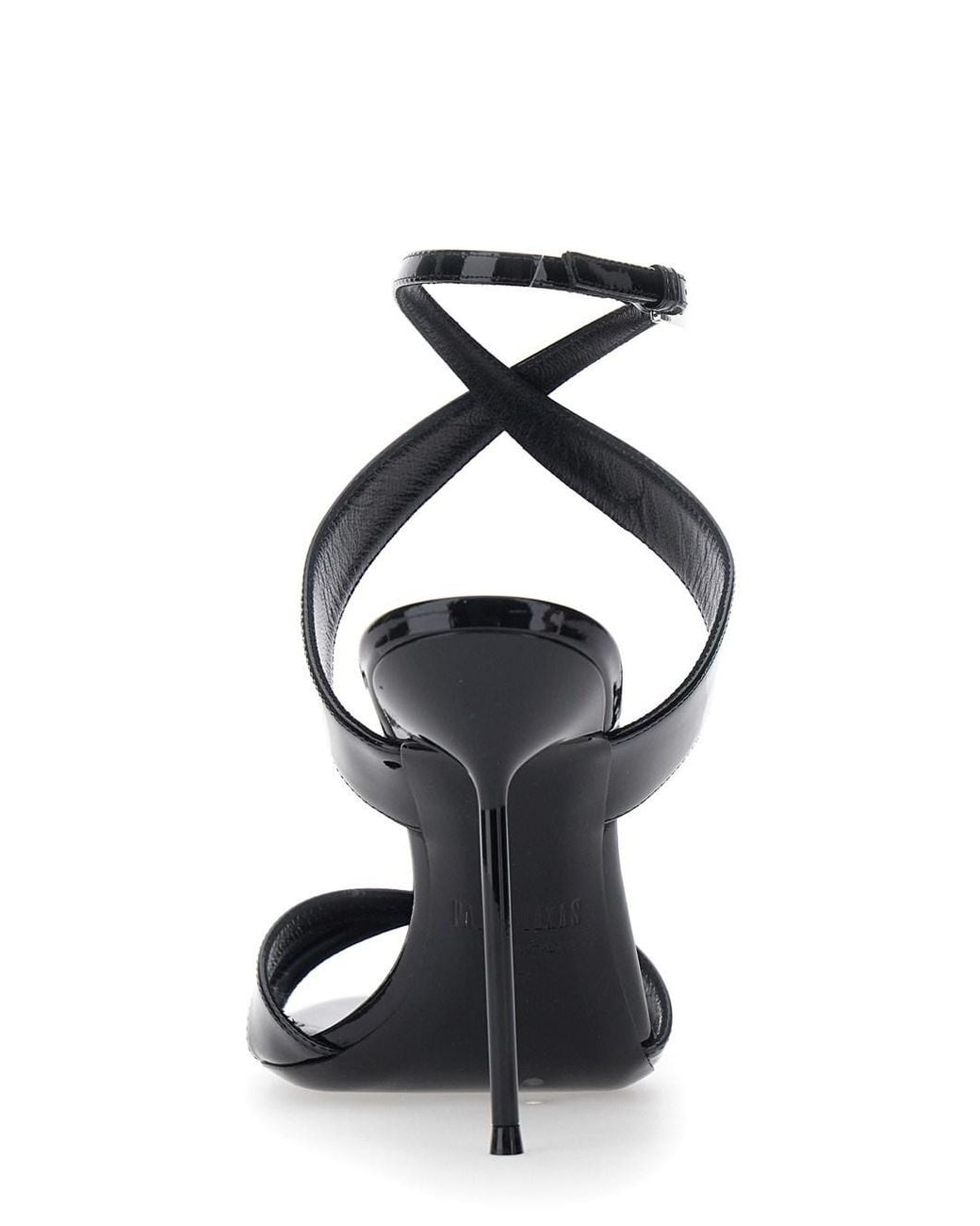 Paris Texas Black 'Lidia' Sandals With High Stiletto Heel And Criss-Crossed Ankle Strap