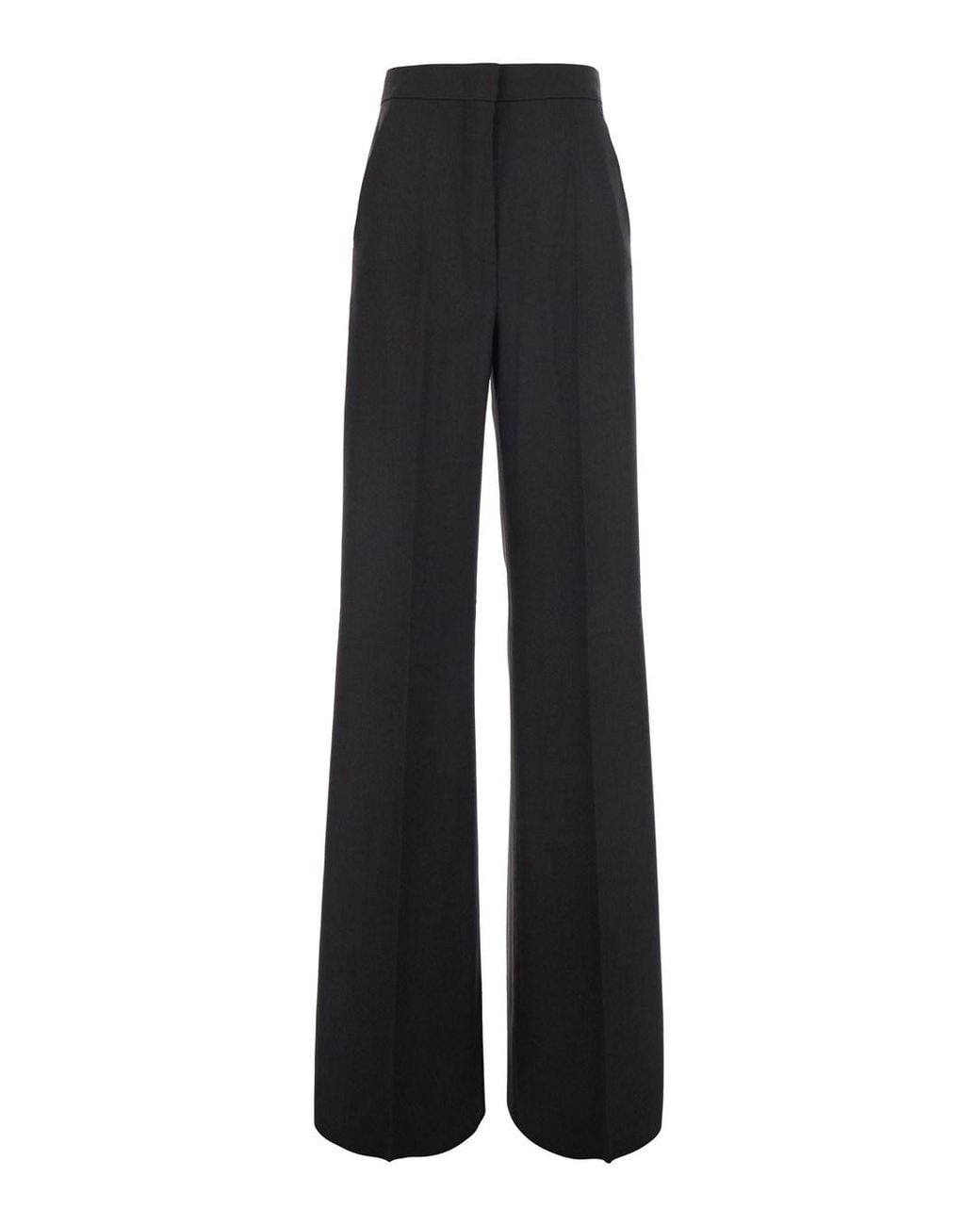 Max Mara Black Regular Flat Front Pant