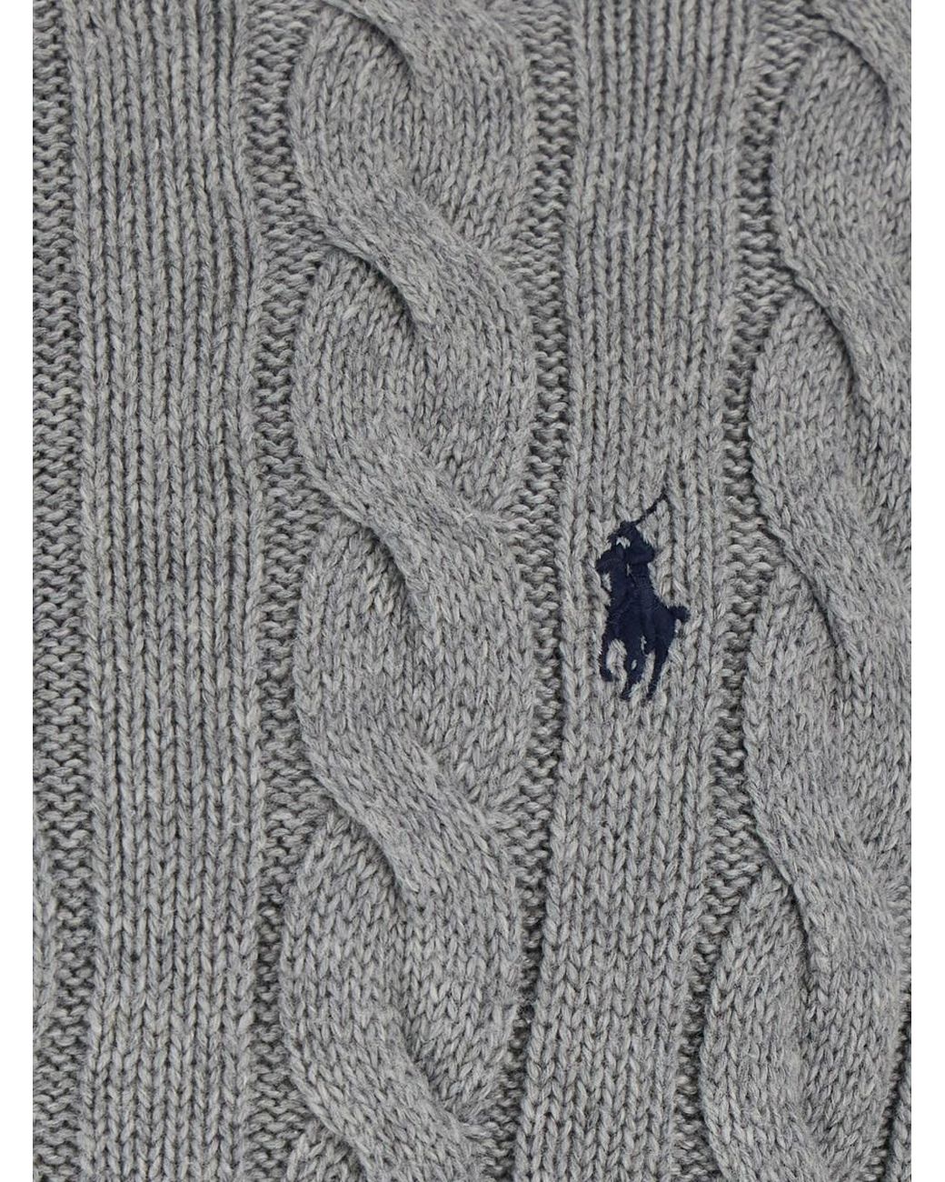 Polo Ralph Lauren Gray Zip Collar Sweater Cotton Tops for men