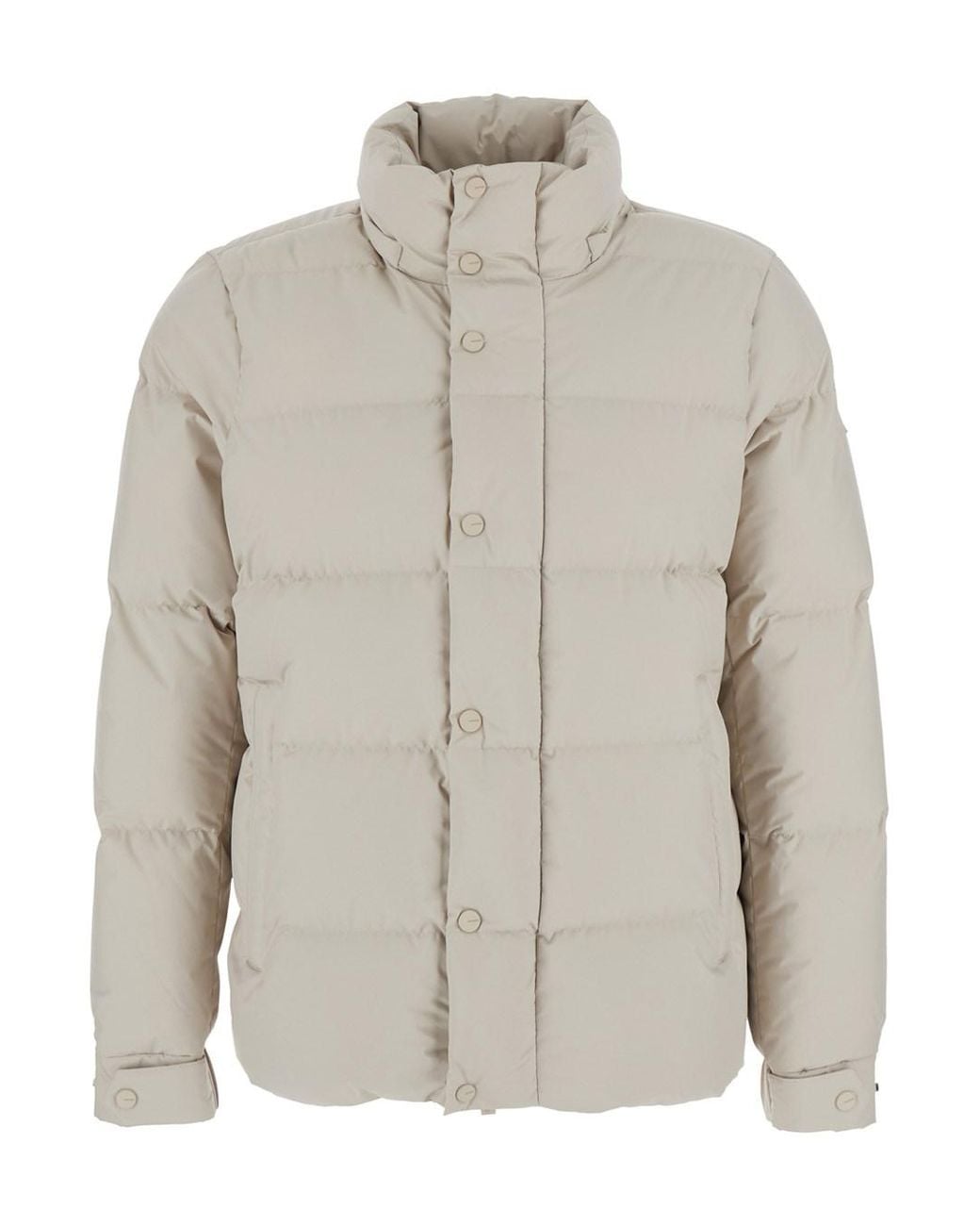 Heskimo Gray Down Jacket With Fixed Hood And Long Sleeves for men