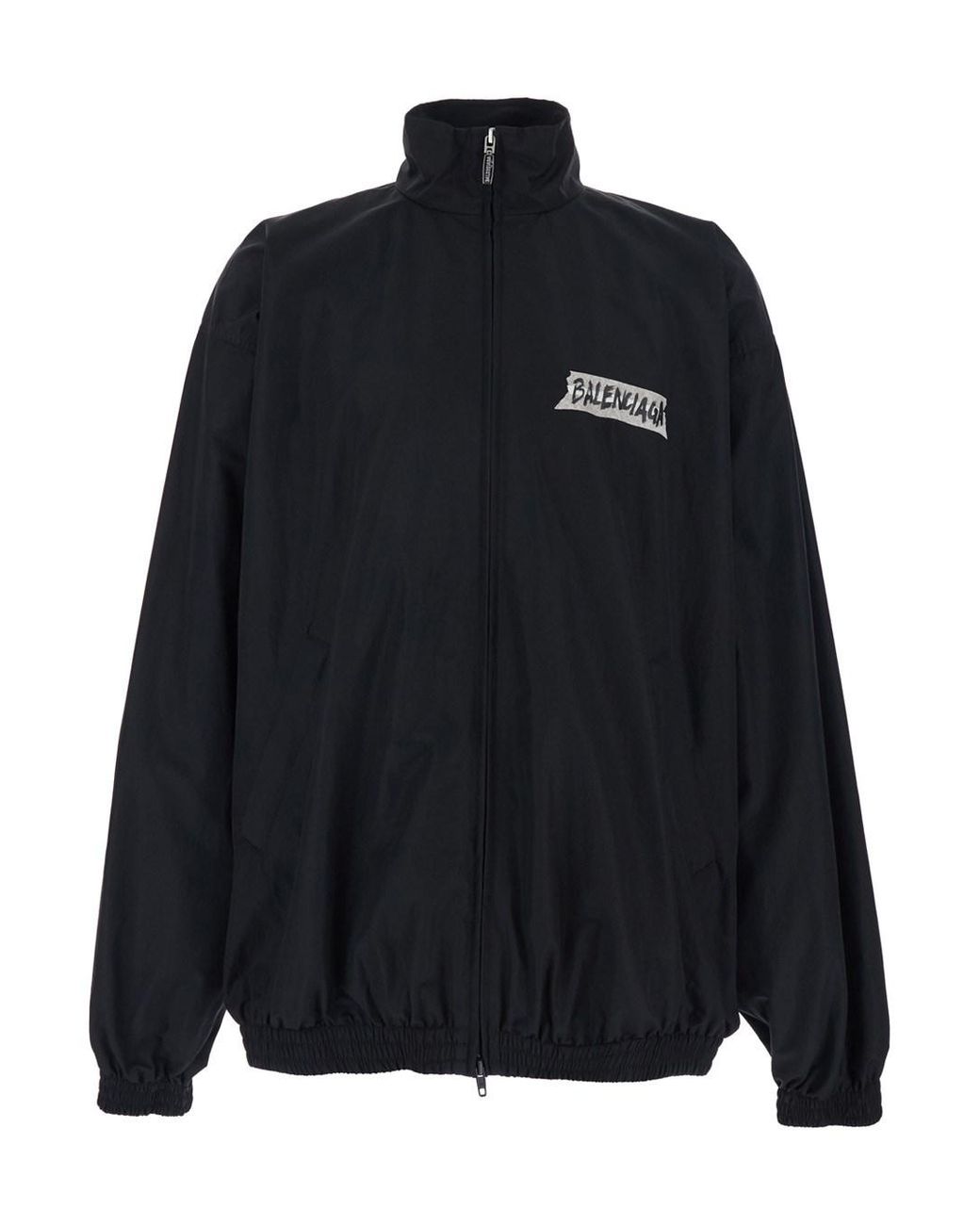 Balenciaga Black Jacket High-Collar Cotton Coat for men