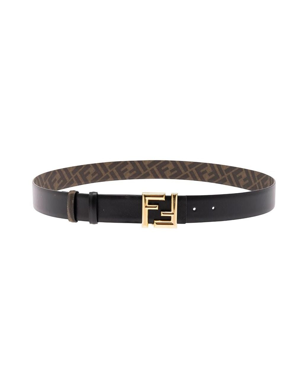 Fendi White Reversible Belt With Ff Buckle for men