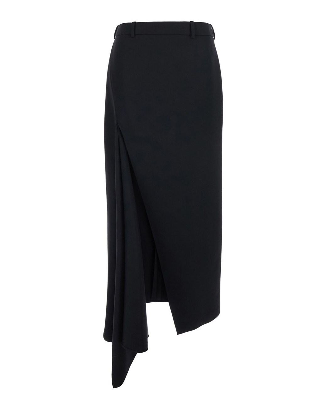 Givenchy Black Wool Skirt With Slashed Details