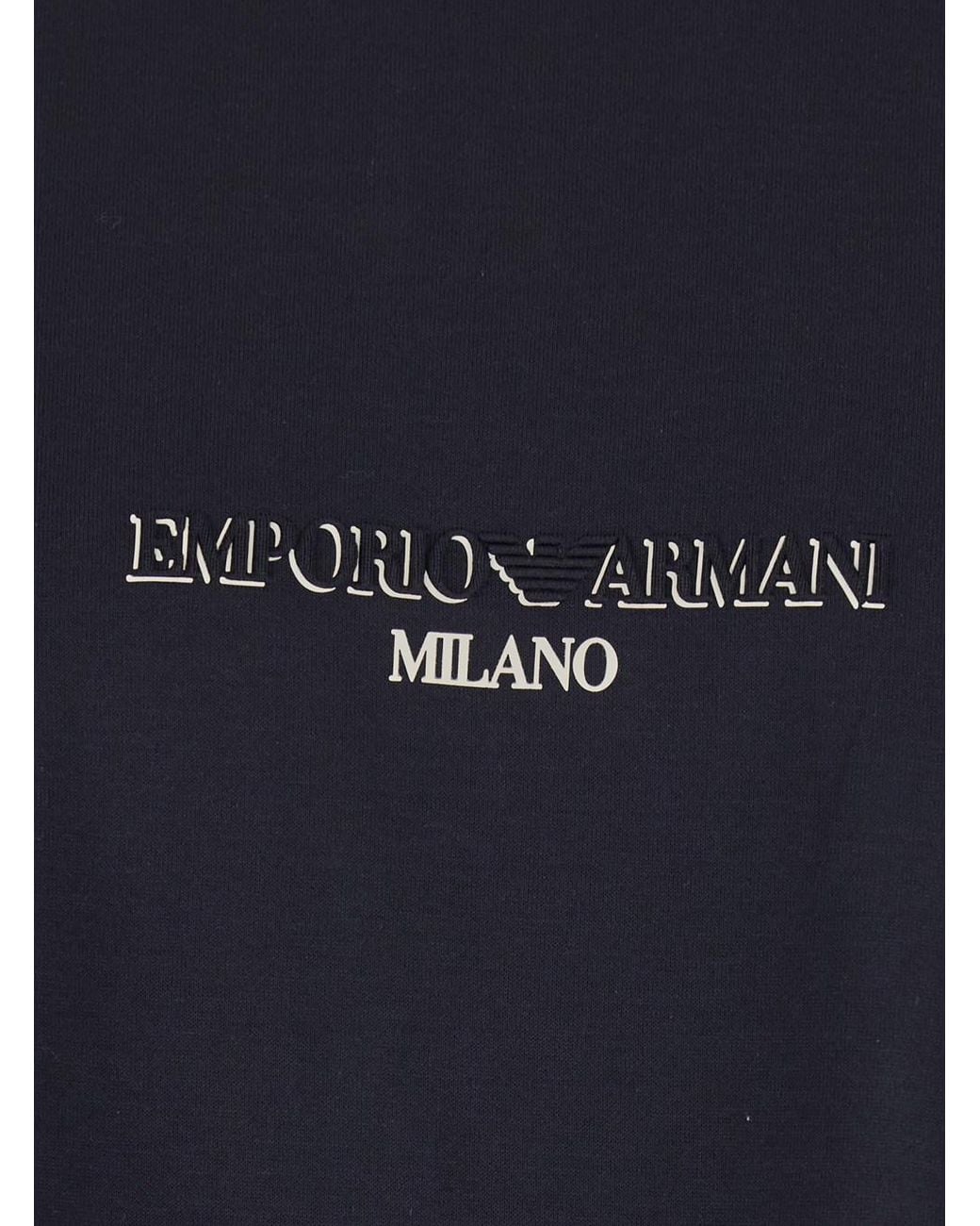 Emporio Armani Blue T-Shirt Cotton Lyocell T-Shirts for men