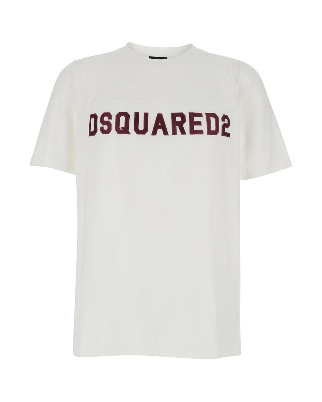 DSquared² White T-Shirt With Embroidered Logo On The Chest for men