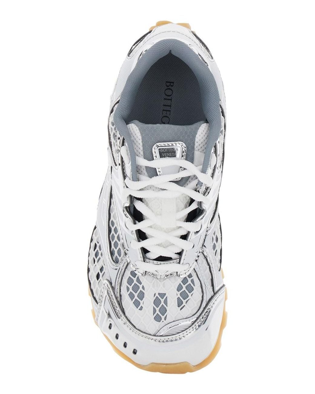 Bottega Veneta White 'Orbit' Sneakers With Logo Lettering Print