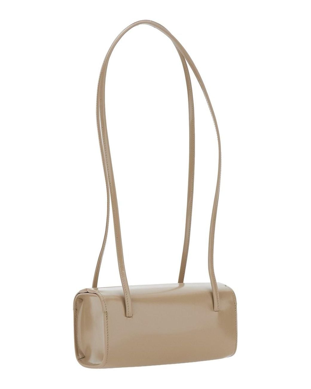 Faune White 'Mie' Shoulder Bag With Two Top Handles And Rectangular Des