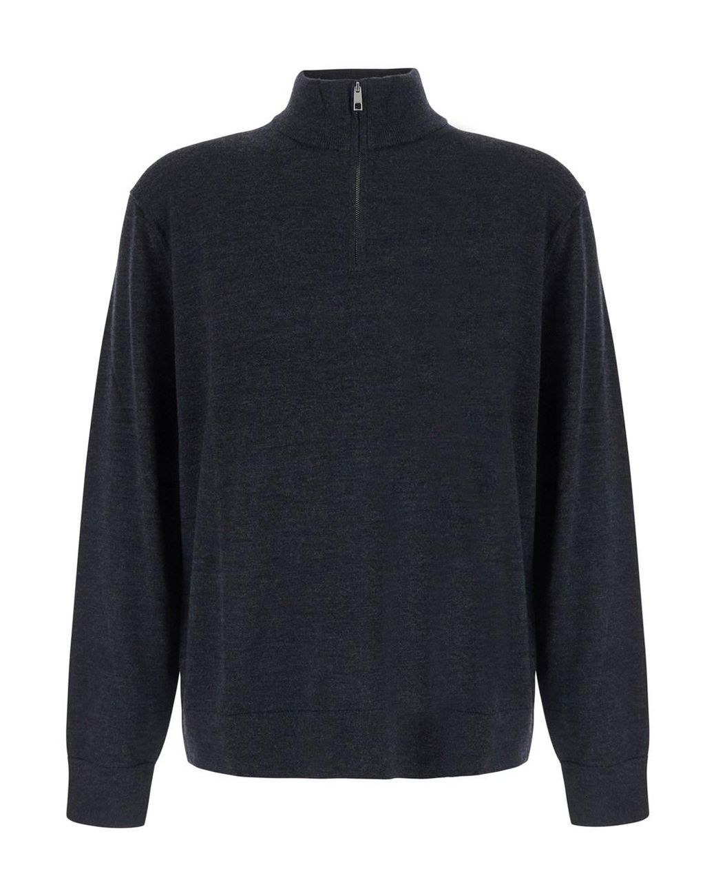 Calvin Klein Blue Half-Zip Merino Wool Sweater Tops for men