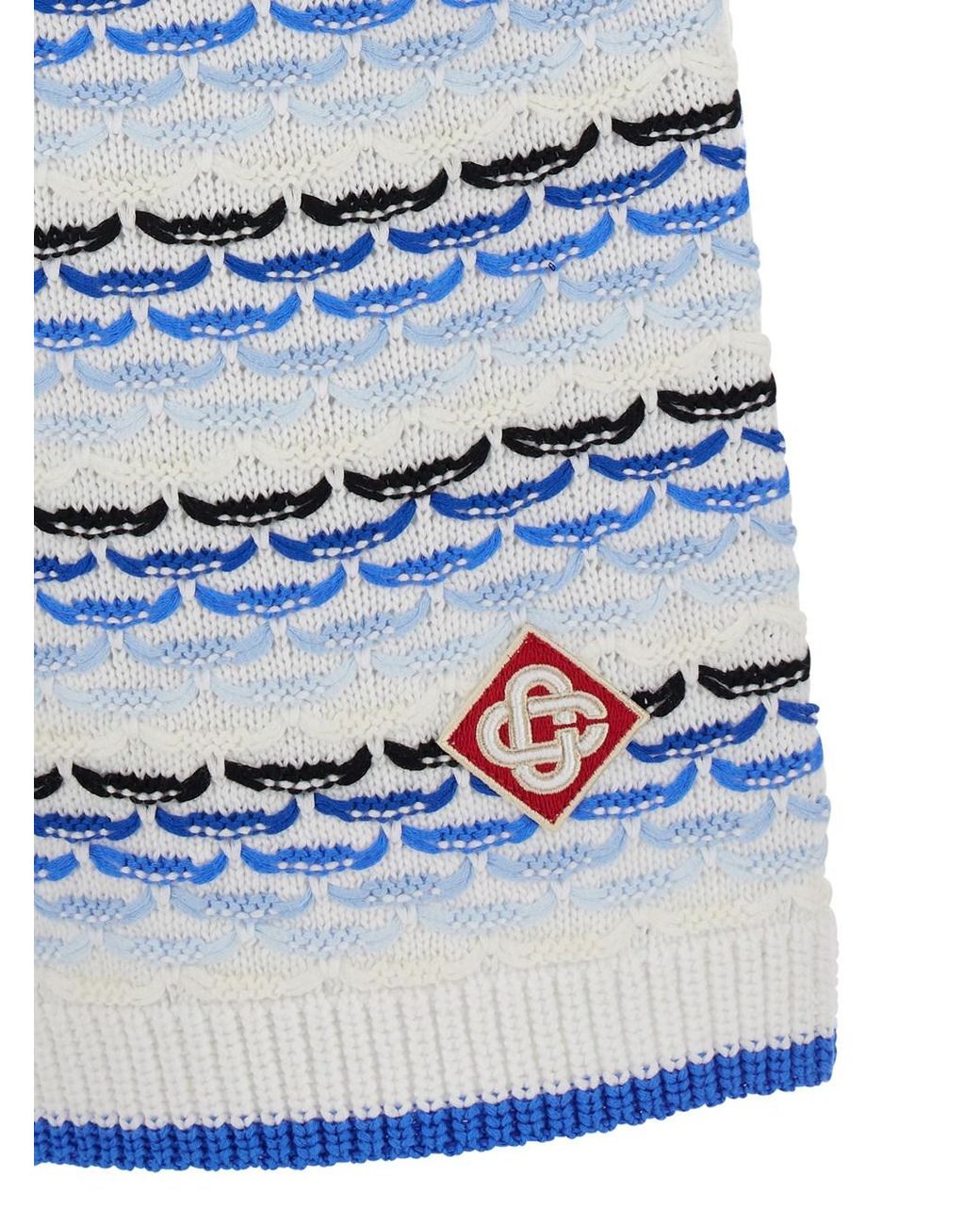 Casablanca Blue And Shorts With Braided Motif And Logo On The Front for men