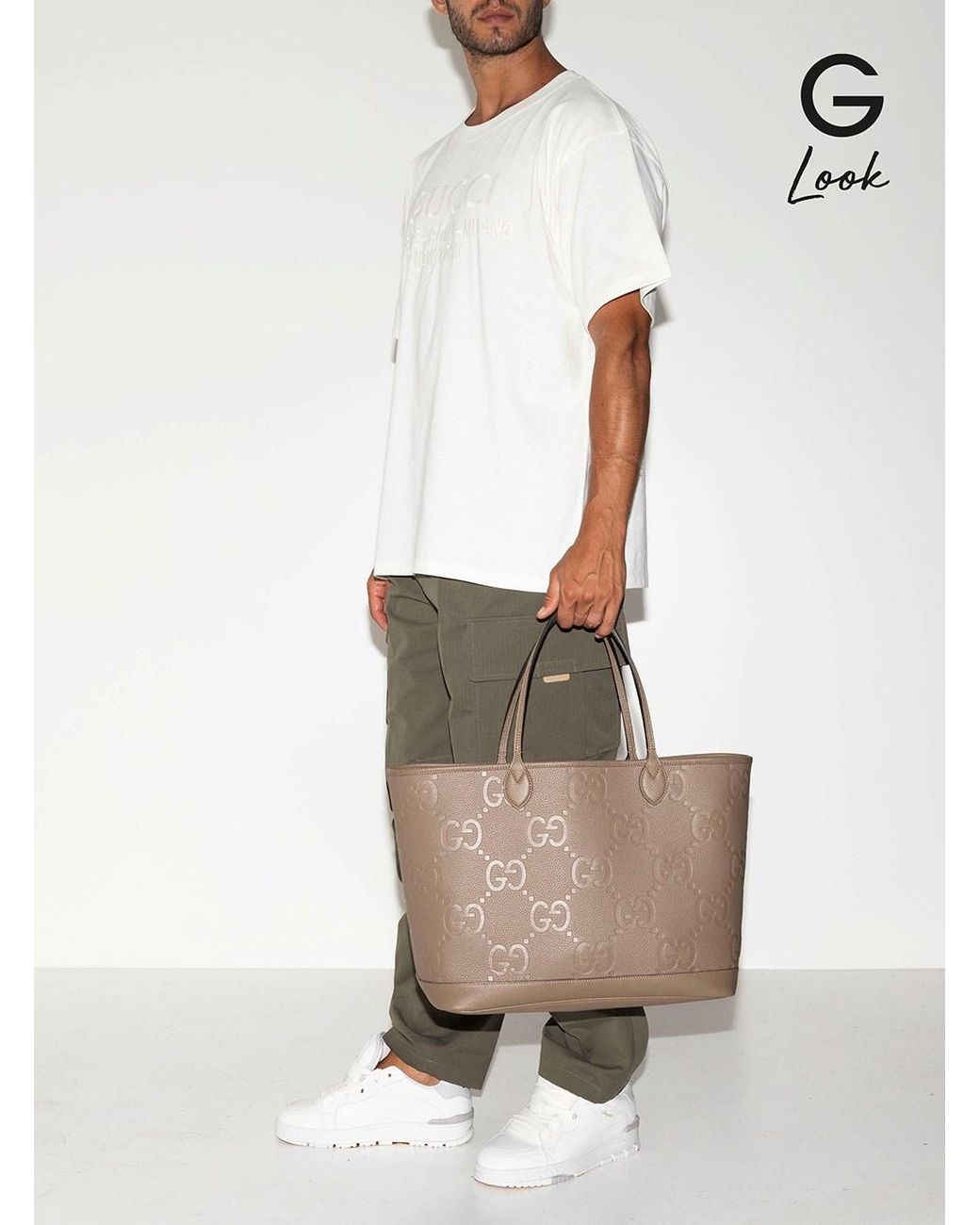 Gucci Brown 'Jumbo' Handbag With All-Over Logo for men