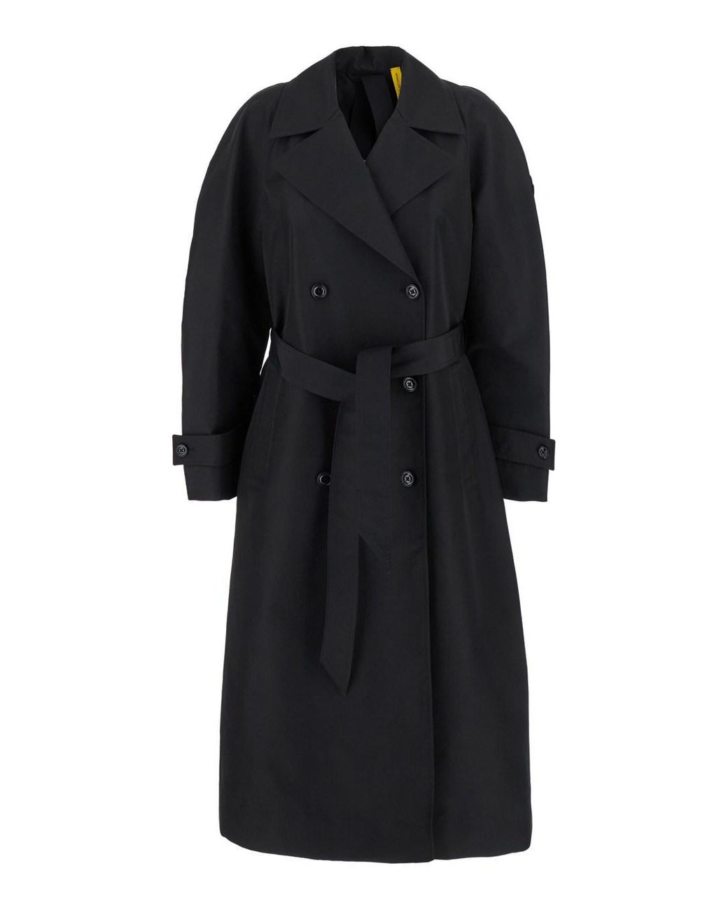 Moncler Genius Black 'Zake' Coat With Wide Classic Lapels And Removable Belt