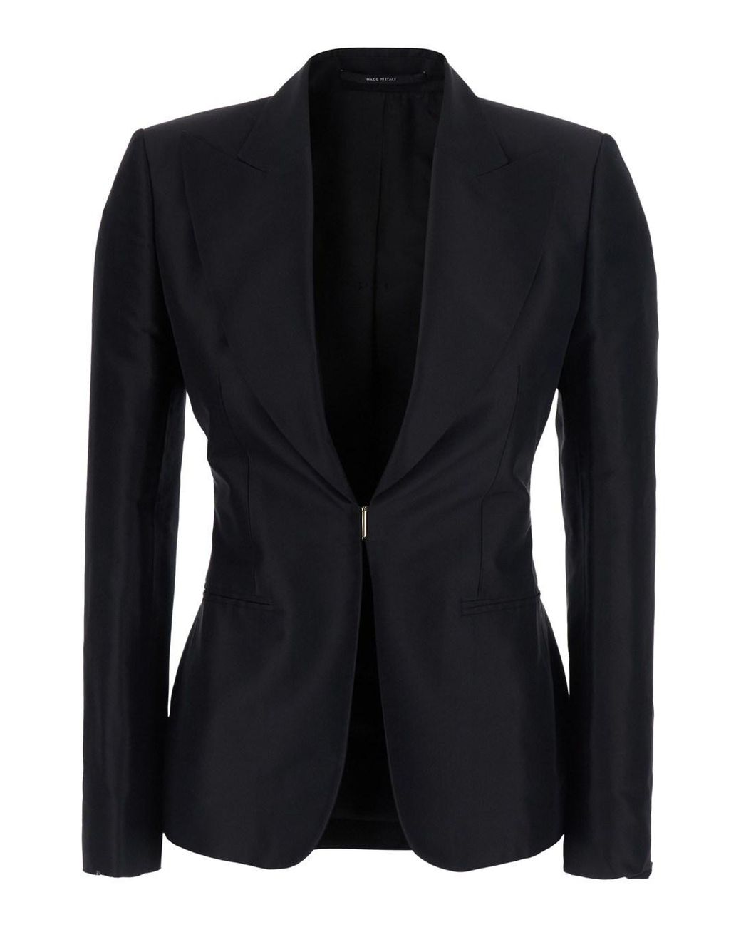 Gucci Black Single-Breasted Jacket Silk Blazers