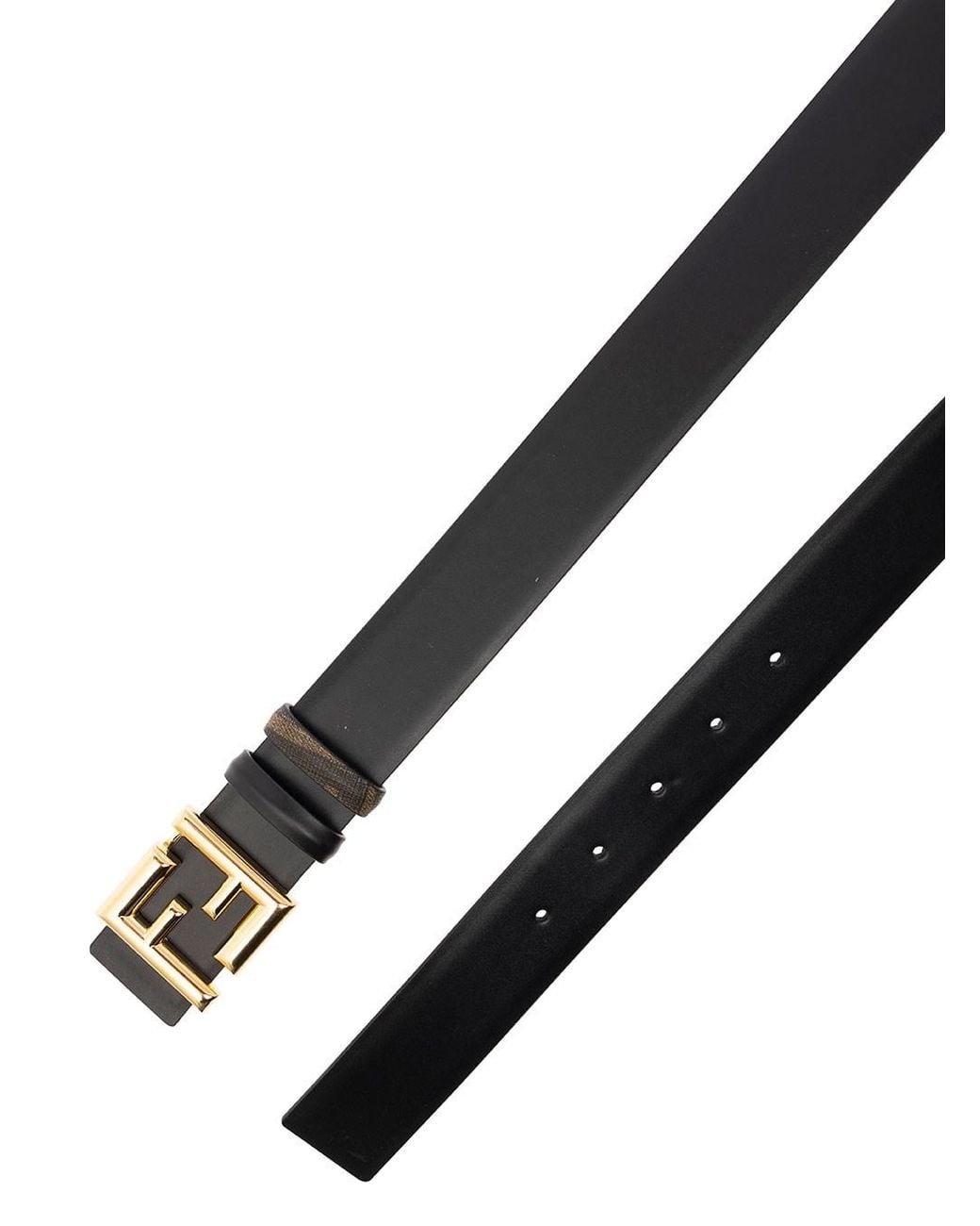 Fendi White Reversible Belt With Ff Buckle for men