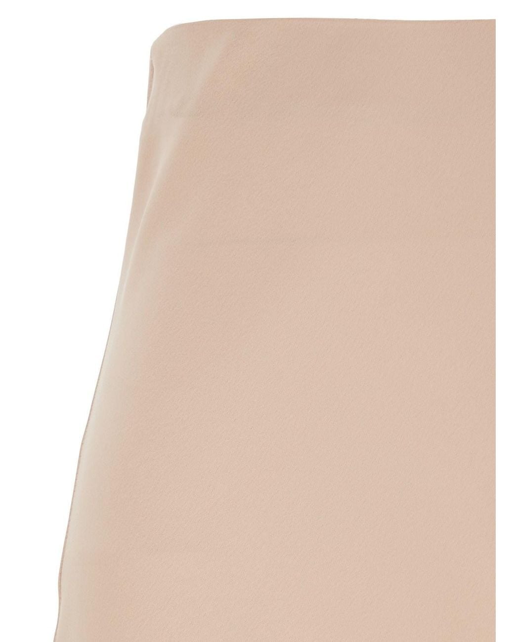 Le Plain Natural Long Skirt With Ruffle Detail