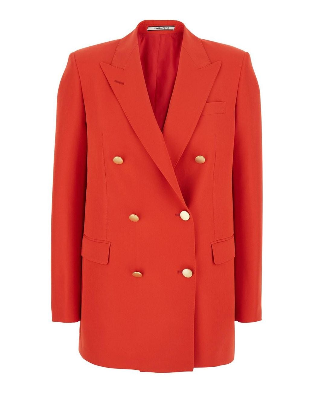 Giacca Doppiopetto Con Revers Classici di Tagliatore in Red