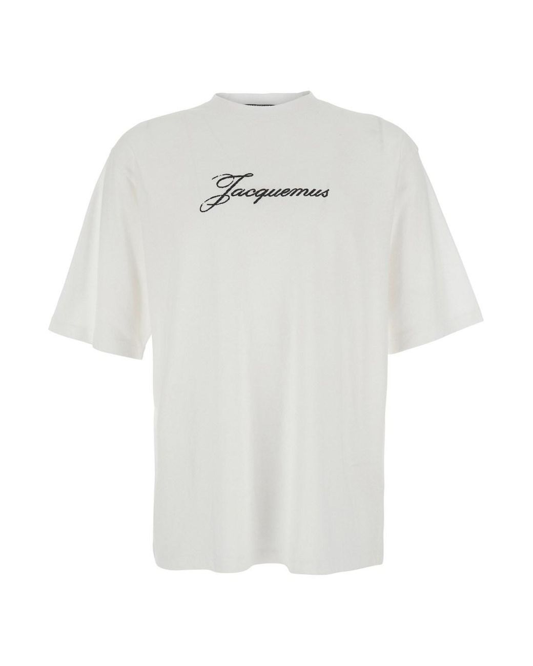 Jacquemus White 'Le T-Shirt Crew Neck T-Shirt With Logo Lettering On The Front for men