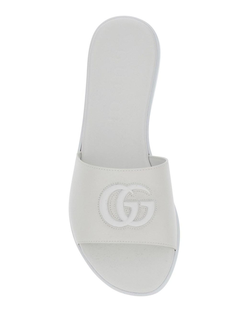 Gucci White Vitto Sandal Leather Nappa Farah