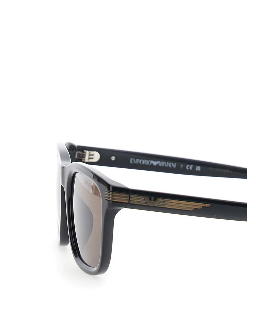 Emporio Armani White Square-Lens Sunglasses With Side Logo for men