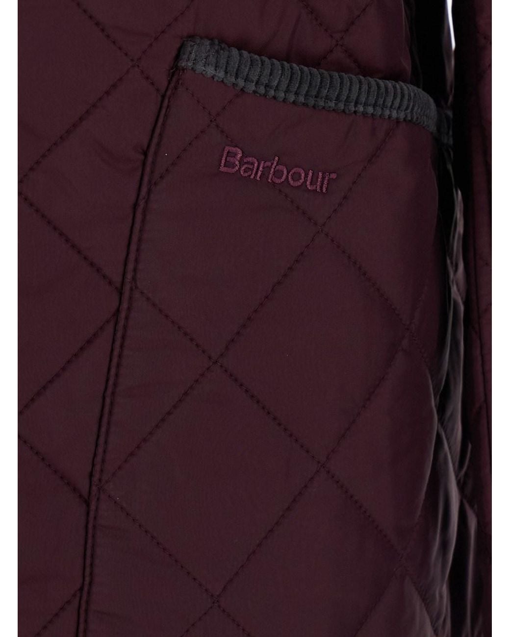 Barbour Purple Quilted Jacket With Velvet Collar Polyamide Coat for men
