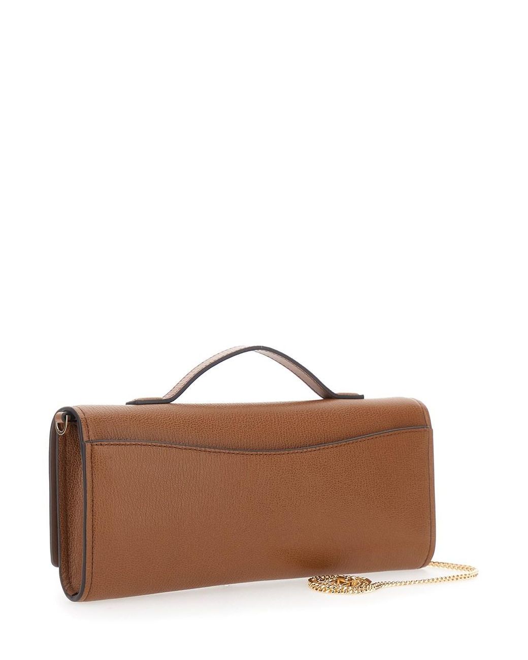 MICHAEL Michael Kors Brown Clutch Hamilton Moderne Hammered Leather
