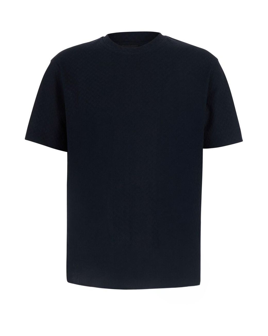 Emporio Armani Black T-Shirt Cotton Jacquard T-Shirts for men