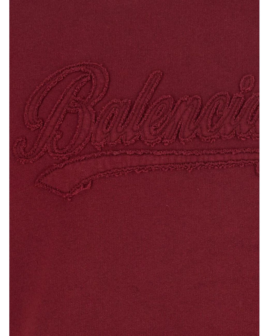Balenciaga Red Hoodie Cotton Sweatshirts for men
