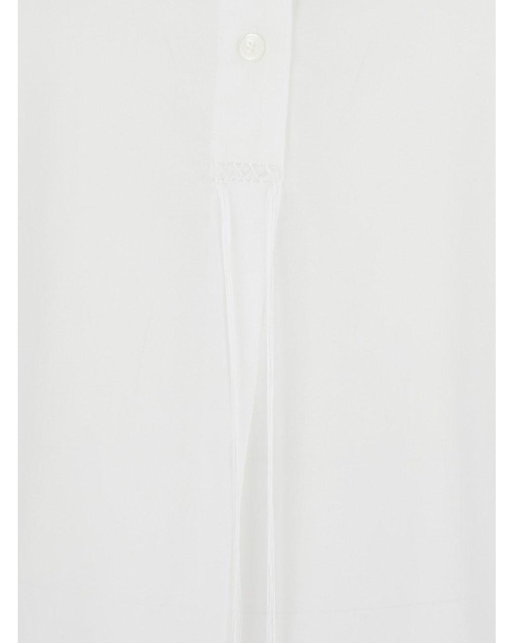 Totême White Shirt With Stand-Up Collar Cotton Organic Blouses