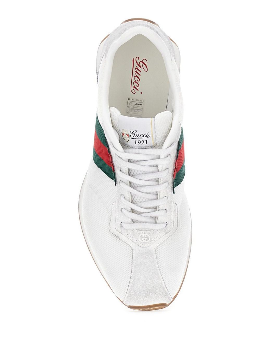 Gucci White Sneakers Tempo Leather And Fabric Trainers for men