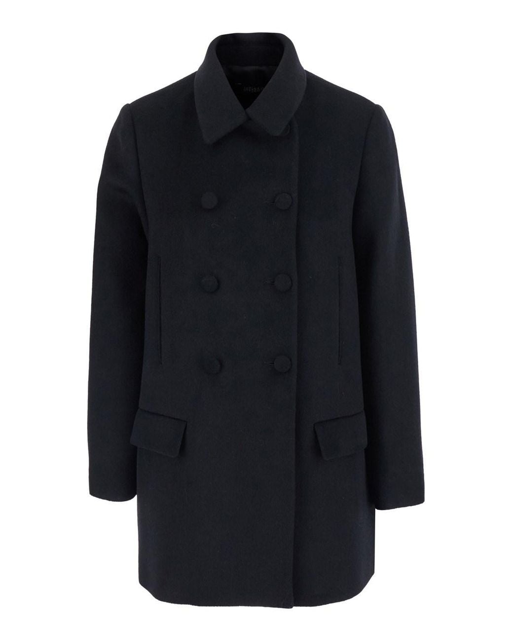 Le Plain Blue Short Double-Breasted Jacket