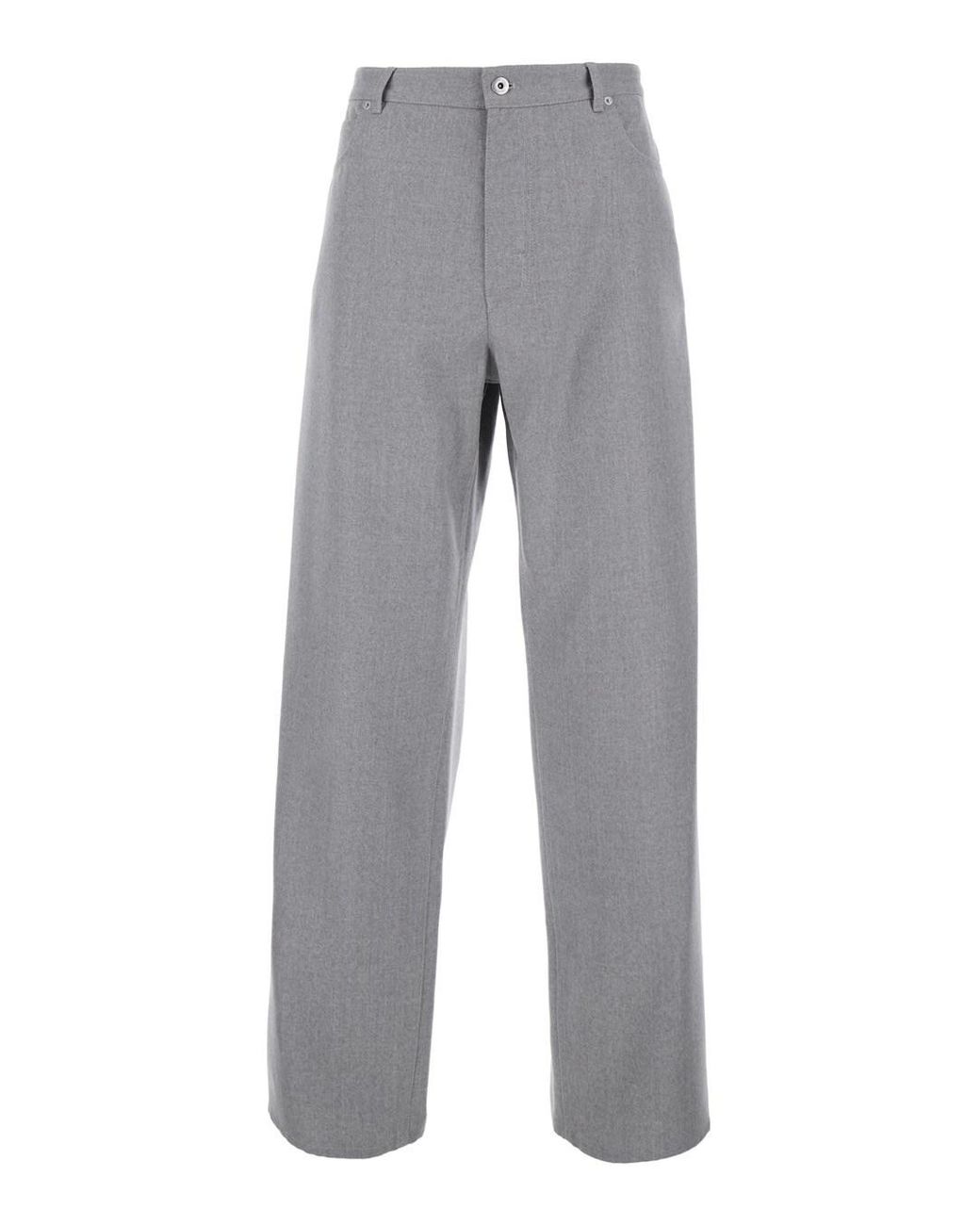 Bottega Veneta Gray Pants With Front Closure And Patch Pockets for men