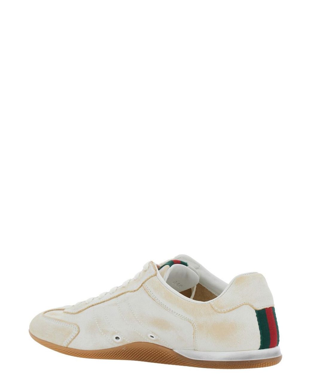 Gucci White Low Top Sneakers Elan Calf Leather Trainers