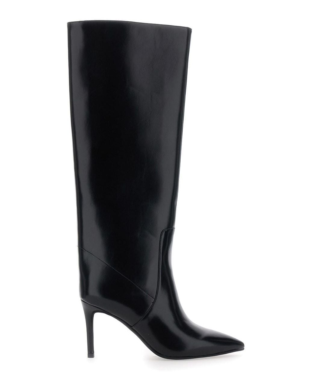 Jeffrey Campbell Black Arsen Pointed-Toe Side-Zip Leather High-Heel Boot