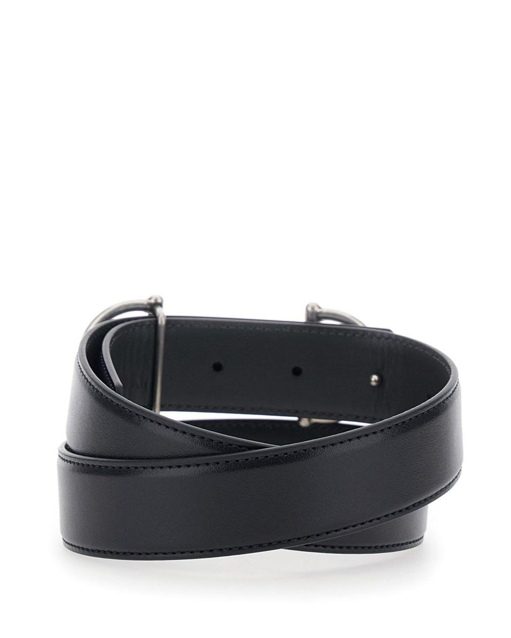 Gucci Black Belt With Horsebit, Leather Calf for men