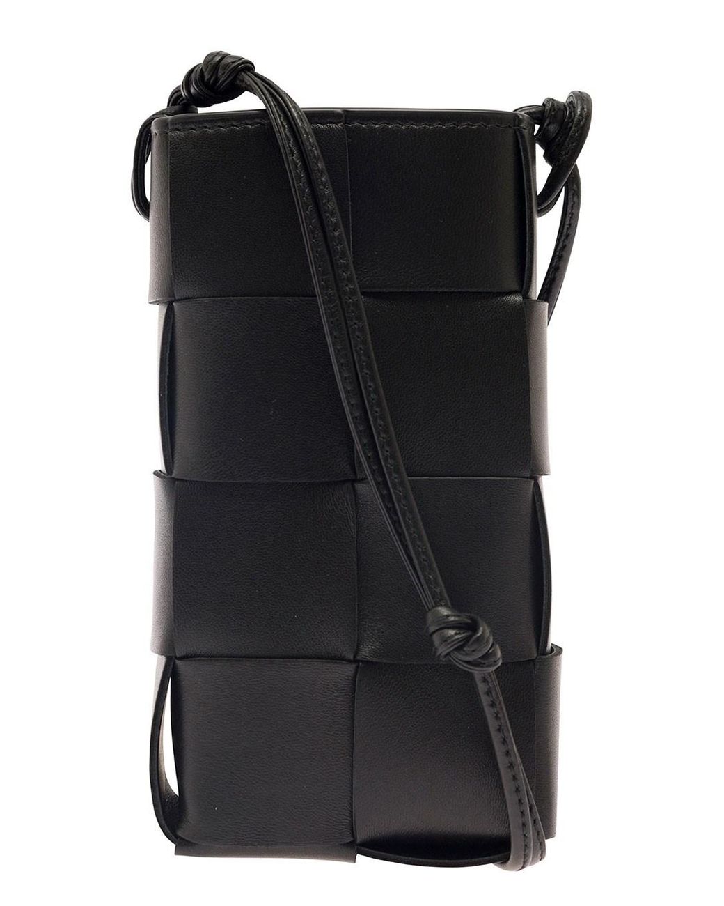 Bottega Veneta Black 'Phone Pouch' Shoulder Bag With Knot Details