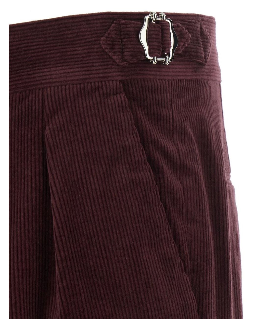 Brunello Cucinelli Purple Pants With Offset Buckle Closure And Belt for men