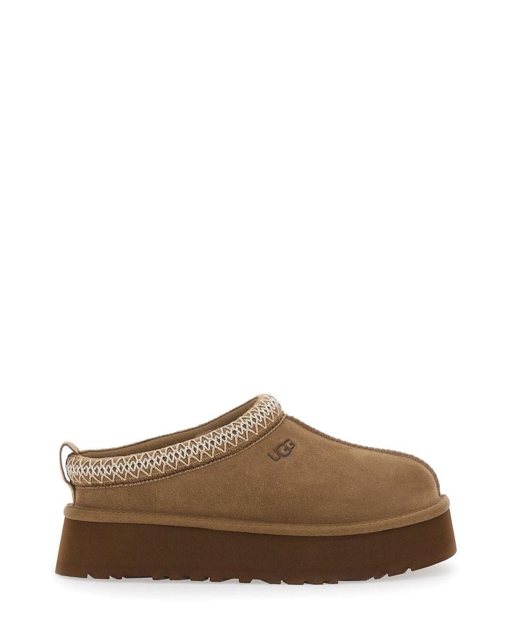 Ugg Brown Tazz Ii Ankle Boots With Rubber Sole And Synthetic Fur Lining
