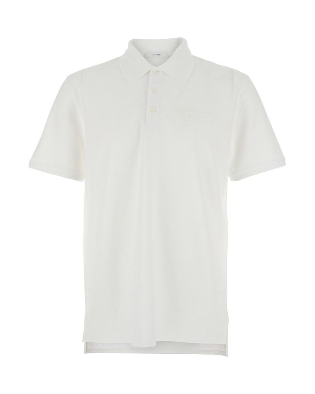 Givenchy White Polo Shirt With Chest Logo Patch for men