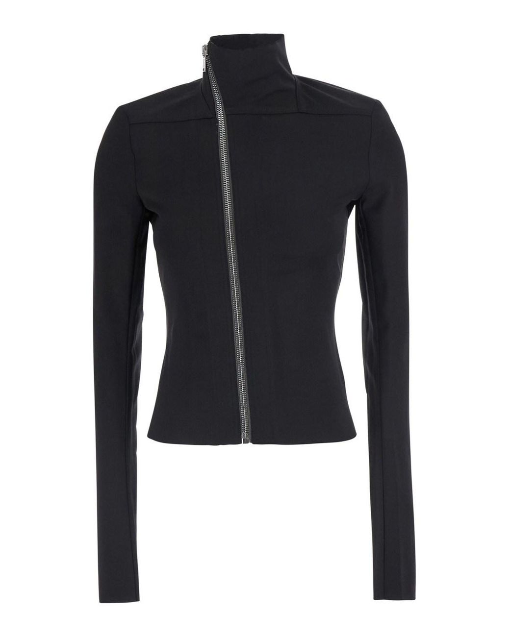 Rick Owens Blue Crop Jacket Gary Wool Blend Coat