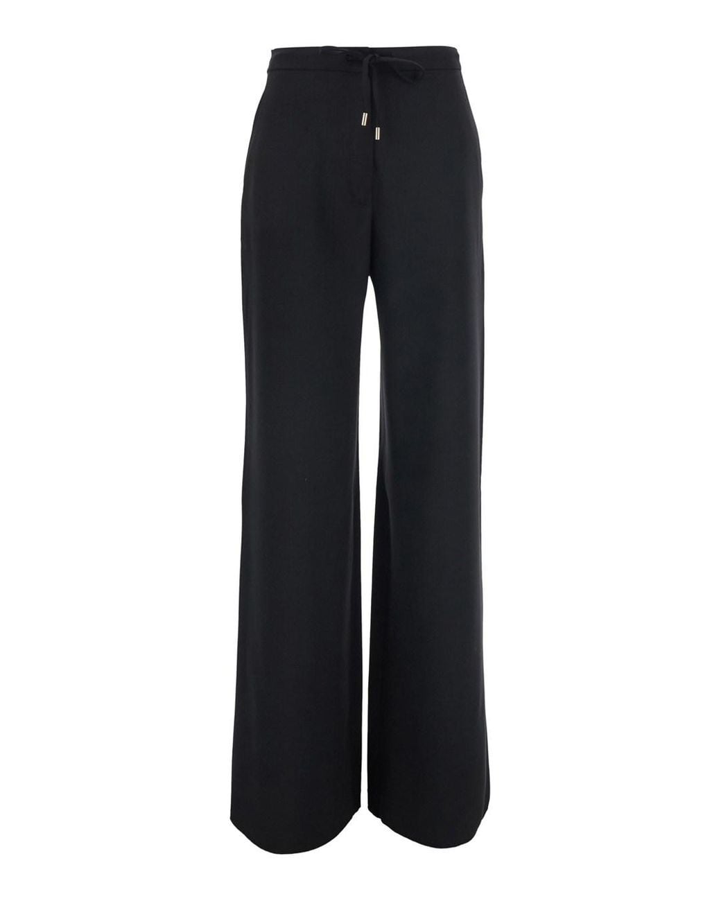 Max Mara Blue Pants With Pockets And Straight Hem