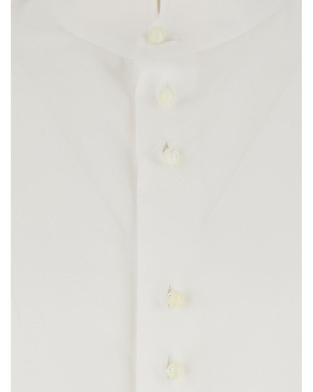 Emporio Armani White Classic Collar Cotton Shirt For for men