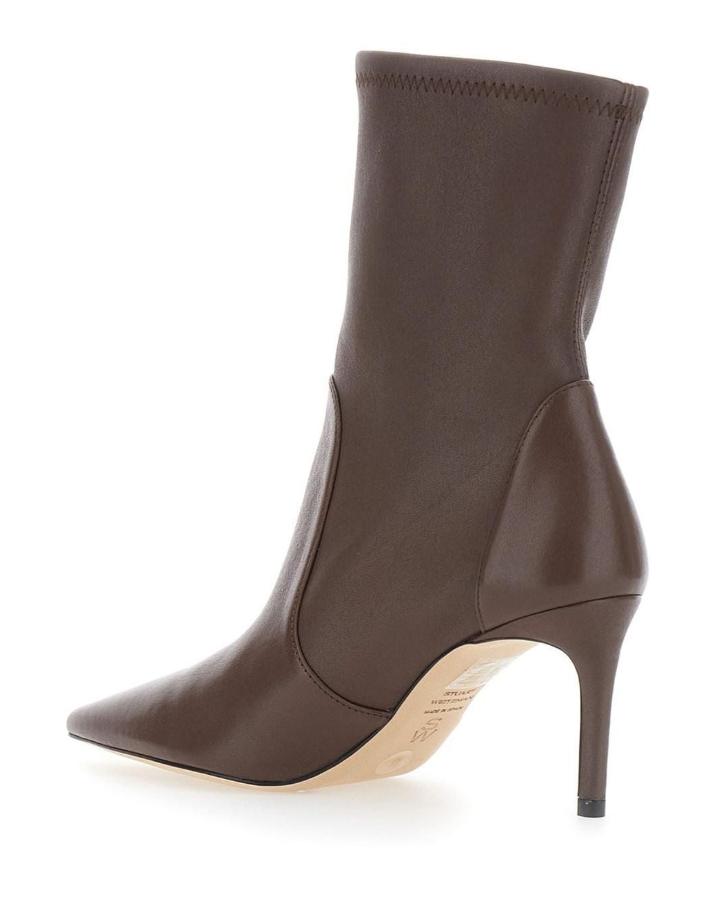 Stuart Weitzman Brown Ankle Boots Power Bootie 75 Leather