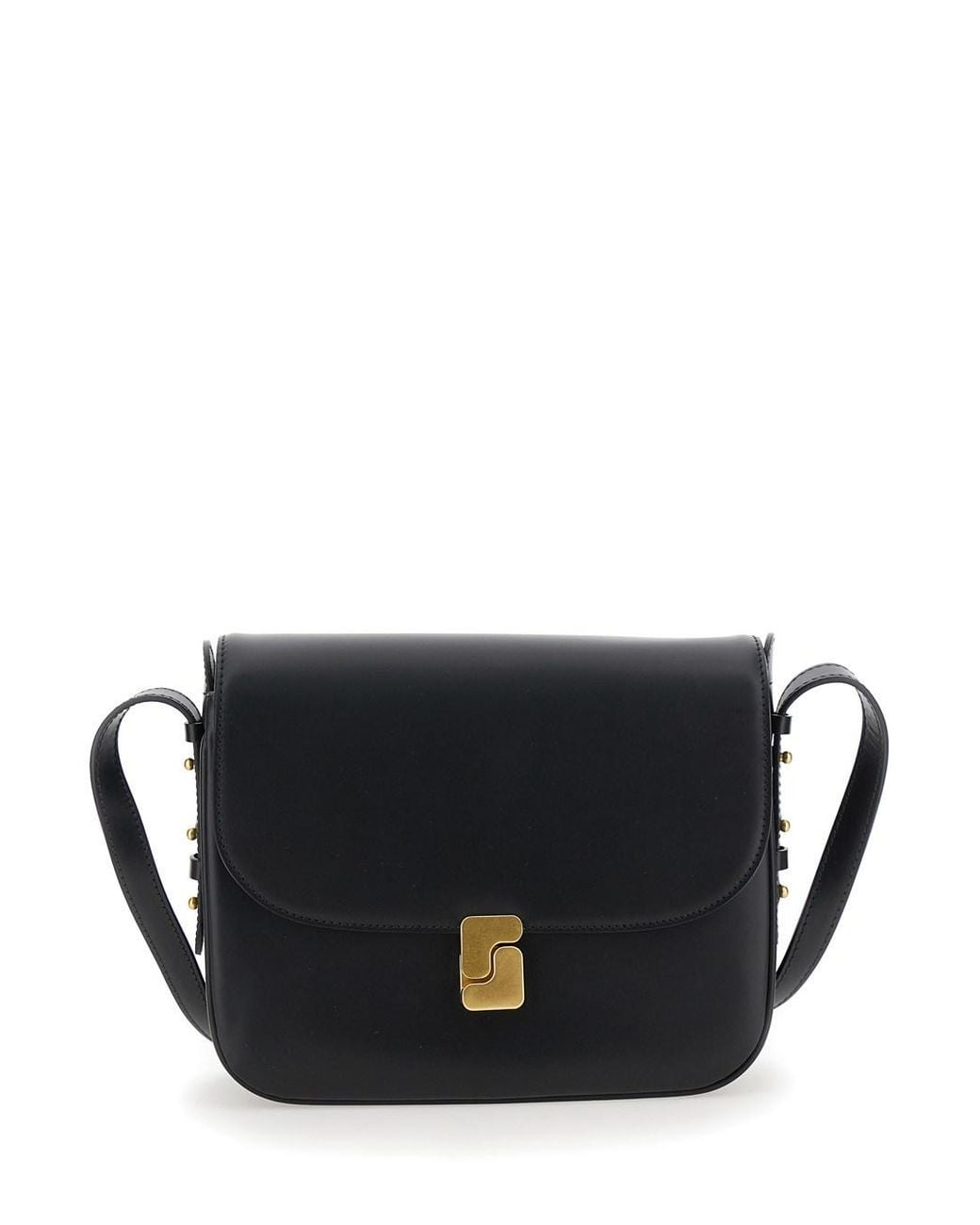 Soeur Black 'Bellissima Maxi' Crossbody Bag With Logo Detail On The Fr