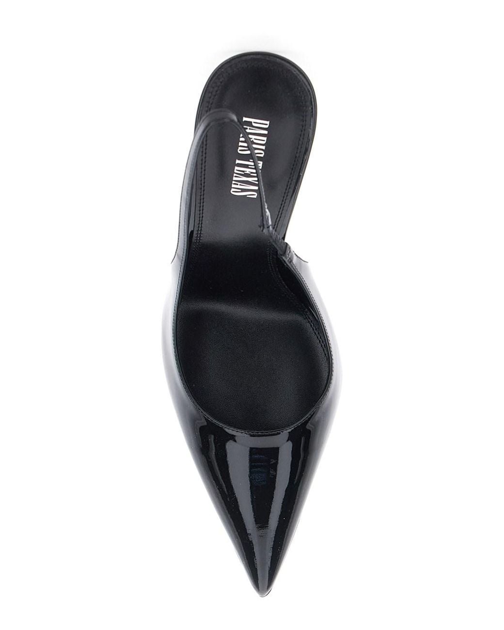 Paris Texas Black Lidia Slingback Patent Leather High Heel Pumps 105