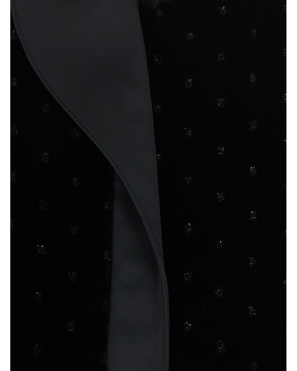 Emporio Armani Black Blouse With High Collar And All-Over Applied Rhin