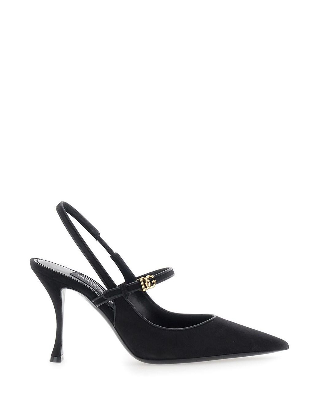 Dolce & Gabbana Black Slingback Pumps Suede