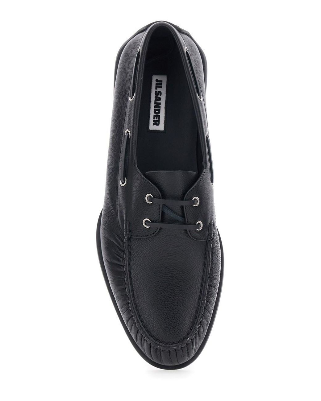 Jil Sander Black Ruffled Loafers for men