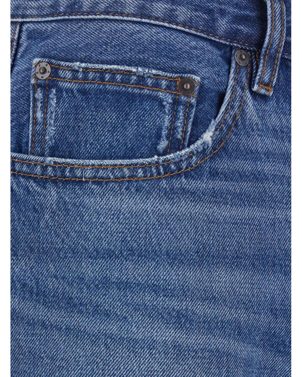 FRAME Blue Straight Jeans for men