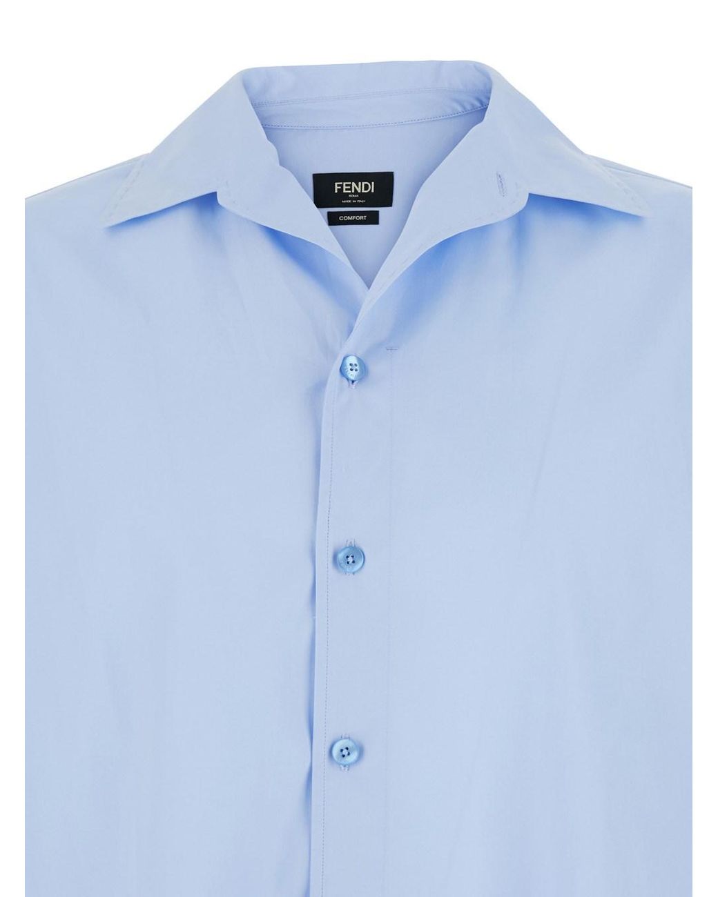 Fendi Blue Light Long-Sleeved Shirt for men
